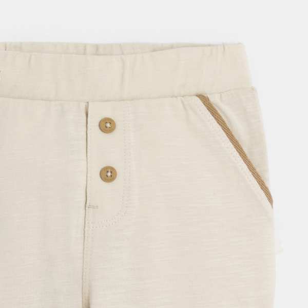 بنطال جيرسي خفيف باللون البيج للأولاد الصغار